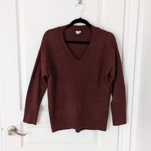 Garage V-Neck Sweater Burgundy Size S